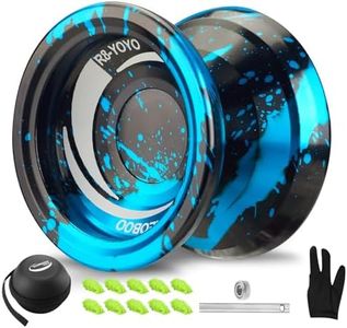 WATIEOBOO Yoyo R8 Responsive Yoyo for Kids 8-12,Professional Unresponsive Yoyo for Adults Pro Metal Trick Yoyo with Yo Yo Bearing Kit 10 Strings, Case & Gloves(Black Blue)