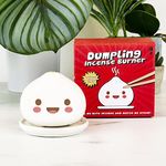 Gift Republic Dumpling Incense Burner. 4 x Jasmine Scented Incense Cones + 1 Dumpling Incense Burner + 1 Plate, White