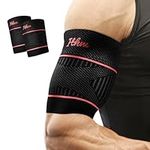 ITHW Bicep Tendonitis Brace Bicep Brace(1Pair)-Bicep Compression Sleeve-Upper Arm Tricep & Bicep Support Brace for Pain Relief, Muscle Strains Recovery, Rehab or Workouts (Orange, Medium)