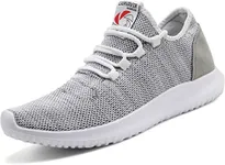 CAMVAVSR Men's Walking Shoes Fashion Slip on Lightweight Breathable Mesh Soft Sole Outdoor Shoes for Men Gray Size 9.5 Squat Weight Lifting Treadmill Shoe