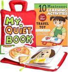 My Quiet Book - Travel Toys for Toddlers 1-3, Plane Activities for Toddlers 1-3 with 10 Learning Activities, Toddler Airplane Activities, Gifts for 1 2 3 4 Year Old Girl & Boy