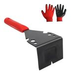 Trim Puller Pry Bar, Tile Skirting Board Removal Tool for Wood Floor Baseboard Door Casings Nail Pulling with Working Gloves Gekufa,Red