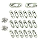 20 Pcs Keyhole Hangers with 40 Pcs Screws Metal Fasteners Flat Keyhole Hangers Plates for Mirror Picture Frame 45 x 16 mm