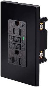 NineLeaf 15 Amp GFCI Outletwith LED Lndicator, Self-Test Ground Fault Circuit Interrupters, Wall Plate Included, UL Listed, 100 Pack Black