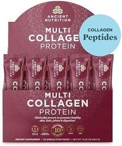 Ancient Nutrition Collagen Powder Protein, Unflavored Multi Collagen Powder Packets with Vitamin C, Pack of 40, Hydrolyzed Collagen Peptides Powder Packets Supports Skin and Nails, Gut Health