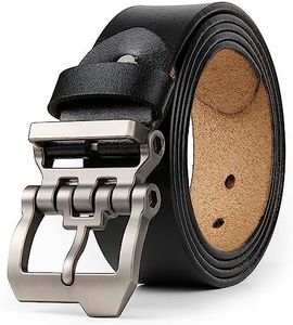 JingHao Ceinture Homme,Ceinture en Cuir Pour Hommes,Ceinture Homme Pour Jeans,Ceinture Homme Grande Taille 110cm-160cm Noir Marron 38mm (28"-30"/ longueur 105cm, Noir)