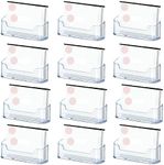 Changyeah 12 Pack Clear Plastic Business Card Holder, Acrylic Brochure Holder, Business Card Holder for desk, Business Card Display for Desktop Countertop Acrylic Card Filling Display