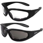 Global Vision Eyewear 2 Pairs - 1.5 Bifocal Hercules Anti-Fog Safety Glasses with EVA Foam (1 Clear, 1 Smoke)