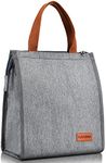 KATUMO Lunch Bag Insulated Lunch Bag Reusable Tote Bag Lunch Box for Women Men, Thermal Cooler Bag Ideal for Work School Office Travel (Gray)