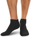 SmartKnit Seamless Diabetic Mini Crew Socks, 3 Pack (6 Count), Black, Medium