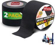 XFasten Wire Harness Tape 2 Inch x 50 Feet (2-Pack) Heat Resistant Wire Loom Tape Fabric Adhesive Cloth Tape Automotive Electrical Tape Cloth Electrical Tape Automotive Wire Wrap Wiring Harness Tape