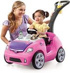 Step2 Whisper Ride II Kids Push Cars, Ride On Car, Seat Belt, Horn, Toddlers Ages 1.5 – 4 Years Old, Max Weight 50 lbs., Quick Storage, Stroller Substitute, Pink