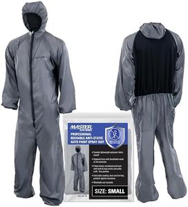 Master Elite Reusable Anti-Static Automotive Paint Suit (Medium) - Breathable Protective Auto Spray Paint Coveralls with Hood & Mesh Back - Polyester Fabric, Comfortable Fit, Heat Regulating, Washable