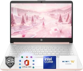 HP 14 Laptop, 2026 Edition, 128GB SSD, Intel CPU, Long Battey Life, Lightweight, AI Noise Reduction, Windows 11 with Microsoft 365 for Everyday Use