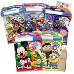 Imagine Ink Assortment Boys Bundle of 5 Coloring Book Featuring Favorite Cartoon Characters Mess Free Invisible Ink Pens