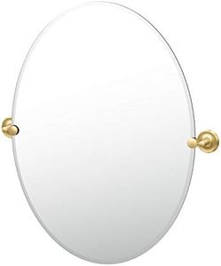 Gatco 5059LG Designer II Frameless Oval Mirror, 32 Inch, Brushed Brass