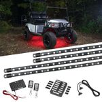 LEDGlow 4pc Expandable Million Color LED Golf Cart Underglow Accent Neon Lighting Kit for EZGO Yamaha Club Car - Fits Electric & Gas Golf Carts - Water Resistant Flexible Tubes - Current Model