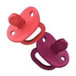 Boon Jewl Orthodontic Silicone Stage 2 Pacifier, Pink, (Pack of 2)