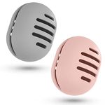Fauxomor Makeup Sponge Holder,2PCS Double-sided Breathable Silicone Beauty Blender Case for Travel,Shatterproof Beauty Blender Holder for All Sponges Sanitary Reuse Easy to Carry,Grey+Pink