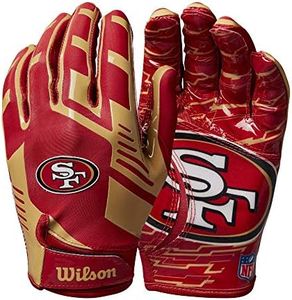 Wilson NFL Stretch Fit Football Gloves - Adult, San Francisco 49ers