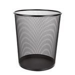 ASelected Large Metal Mesh Bedroom Trash Can, 20 Litre Mesh Wastepaper Basket, Trash Can, Bedroom Bathroom Office Home Kitchen Supplies, 33.5X29.5Cm Black Round Large