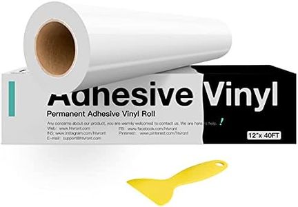 HTVRONT White Permanent Vinyl, White Vinyl for Cricut - 12" x 40 FT White Adhesive Vinyl Roll for Cricut, Silhouette, Cameo Cutters, Signs, Scrapbooking, Craft, Die Cutters (Glossy White)