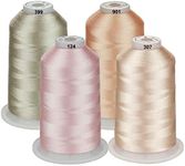 Simthread Machine Embroidery Thread 5000 m Spools Set, Polyester Embroidery Thread for Brother, Babylock, Janome, Kenmore, Singer, W6 N Embroidery Machine (4 Skin Colours)