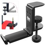 6amLifestyle Headphone Hanger Gaming Headphone Clip (Foldable Black)