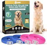 4 Pack Flea Collar for Dogs, Dog Flea Collar Waterproof, 32 Months Flea and Tick Prevention for Dogs, Dog Flea and Tick Treatment, Adjustable Flea and Tick Collar for Dogs Puppy(Blue&Pink)