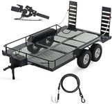 Metal Builder Kit 1/10 RC Trailer with Hitch Mount Receiver & Hauling Ropes for Crawler Cars Axial SCX10 D90 Wrangler TRX4 TRX6 Redcat GEN8