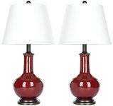 Safavieh Lighting Collection Carolanne Table Lamp, Red, Set of 2