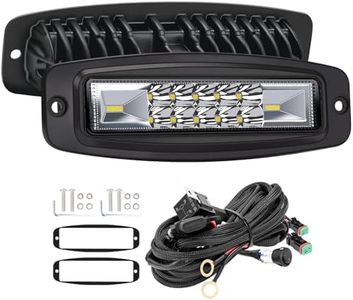 YCHOW-TECH 2Pcs 120W 12000LM Flush Mount LED Pods, Off-Road LED Work Light with DT Wiring Harness Kit, Spot Flood Combo Beam, Waterproof Reverse Driving Lights for Trucks, Jeeps, 4x4, ATVs, UTVs, Boat