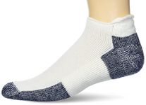 Thorlos Unisex-Adult J Max Cushion Running Rolltop Socks, White/Navy, Large