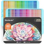 Shuttle Art 60 Pastel Colored Pencils, Colored Pencils for Adult Coloring, Soft Core Coloring Pencils in Gift Tin Box, Color Pencils for Kids Adults Beginners Artists Drawing Coloring Sketching