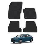 Rubber Car Mats Compatible with Ford Focus (2011-2014) [Mk3] Tailored Fit Rubber Floor Mats Set Accessory Black Custom Fit 4 Pieces with Clips - Anti-Slip Backing, Heavy Duty & Waterproof