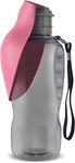 KUTKUT Dog Water Bottle, Portable Dog Water Bottle, Dog Water Dispenser with Leak-Proof Design for Dog Walking, Hiking and Traveling BPA-Free Materials (Pink, 800 ml)