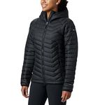 Columbia Women's Powder Lite Hooded Jacket, Hooded Puffer Jacket, Black, Size M