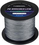 YUMEOWL X8 Braid Fishing Line, Zero Stretch-Abrasion Resistant Braided Line for Saltwater or Freshwater, 8 Strand, Gray, 1093YDS, 100LB, 0.6MM