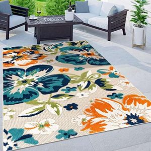 Rugshop Bergamo Contemporary Floral Non-Shedding Patio Deck Backyard Indoor/Outdoor Area Rug 5' x 7' Multi