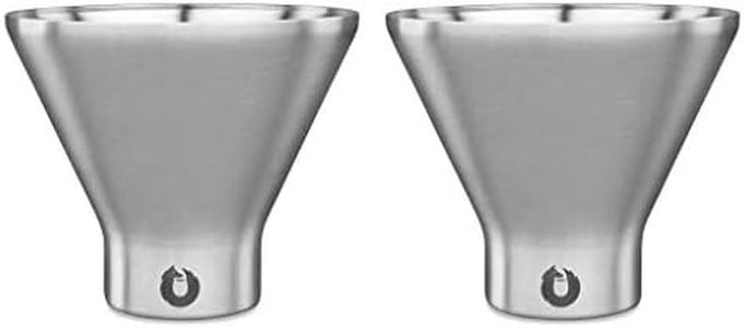 SNOWFOX Premium Vacuum Insulated Stainless Steel Martini Glass - Set of 2 - Martinis Stay ICY Cold - Stemless Cocktail Glasses - Elegant Home Entertaining - Bold Beautiful Barware Set - 8 oz