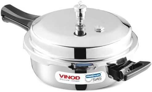 Vinod Platinum Triply Stainless Steel Pressure Cooker with Induction Base - 3.5 Litre | Junior Pressure Cooker | Induction Base Pressure Cooker - ISI certified, Silver