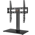 TV Stand for 32 to 60 inch TVs - Adjustable Height Swivel TV Stand with Tempered Glass Base, Maximum VESA 400x400mm, 40kg Capacity