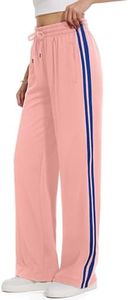 Tapata Long Women's 32" Inseam Track Pants Elastic Waistband Y2K with Zipper Pockets Dance Studio Sweatpants, Pink, XL