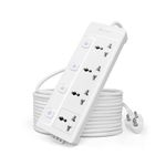 Cablet Extension Board 2500W 10A | 4 Universal Multi Plug Socket with Individual Switch | 4.5 Meter Heavy Duty Cord | LED Indicator, Power Strip & Spike Guard for Home & Office Use