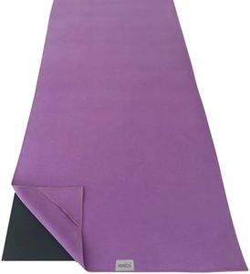 NORCIA Yoga Towel, Non Slip Hot Yoga Mat Towel with Corner Pockets, Mat-Sized 24" x 72", 100% Microfiber Sweat Absorbent, Perfect for Hot Yoga, Bikram, Pilates and Yoga Mats (Purple)