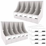 ANSSDO 12 Pack White Cardboard Magazine Holder Premium Magazine File Holder Magazine Organizer, Magazine Storage Box, Large Volume Magazine File Organizer as Book Bins or Folder Holder for Desk