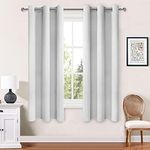 Hiasan Room Darkening Curtains 2 Panels for Bedroom, Thermal Insulated Blackout Window Curtains for Kids' Room, 42 x 63 Inches Length, Greyish White