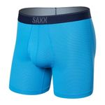 SAXX Men's Underwear - Quest Quick Dry Mesh Boxer Brief Fly with Built-in Pouch Support - Underwear for Men, Fall, Tropical Blue, S