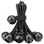 ZHOUBIN 4" Ball Bungee Cords, Black Tie Down Bungee Cords with Balls, 10 Pcs