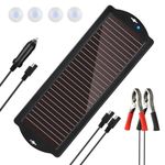 Solar Car Battery Charger & Maintainer 2.5W 12V Solar Trickle Charging Kit, Portable Waterproof Amorphous Solar Panel for Automotive, Motorcycle, Boat, Marine, RV, Trailer, Powersports,etc.